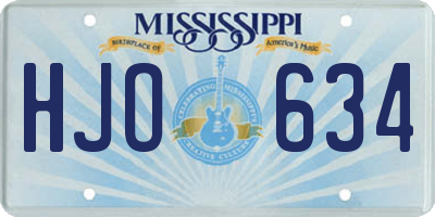 MS license plate HJO634