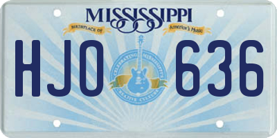 MS license plate HJO636