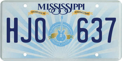 MS license plate HJO637
