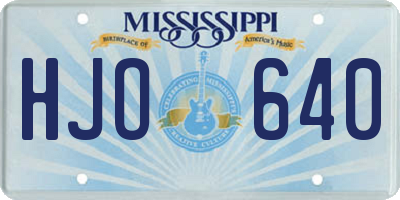 MS license plate HJO640