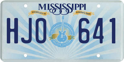 MS license plate HJO641