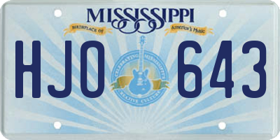 MS license plate HJO643