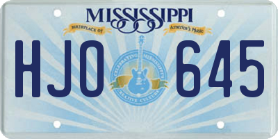 MS license plate HJO645