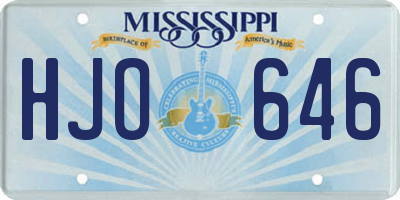 MS license plate HJO646