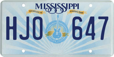 MS license plate HJO647