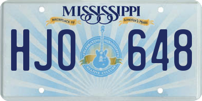 MS license plate HJO648