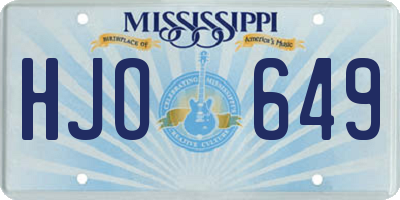 MS license plate HJO649