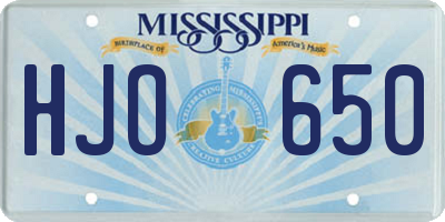 MS license plate HJO650