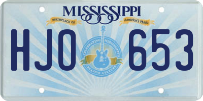 MS license plate HJO653