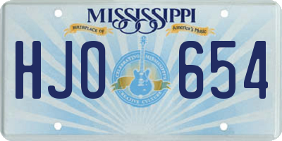 MS license plate HJO654