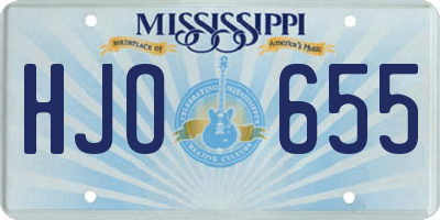 MS license plate HJO655