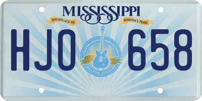 MS license plate HJO658
