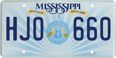 MS license plate HJO660