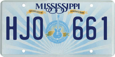 MS license plate HJO661