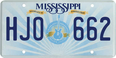 MS license plate HJO662