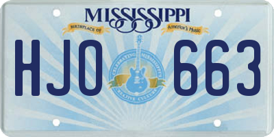 MS license plate HJO663