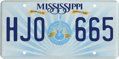 MS license plate HJO665