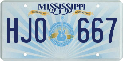 MS license plate HJO667