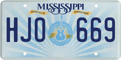 MS license plate HJO669