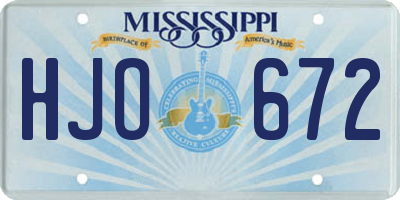 MS license plate HJO672