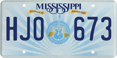MS license plate HJO673