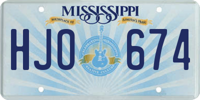 MS license plate HJO674