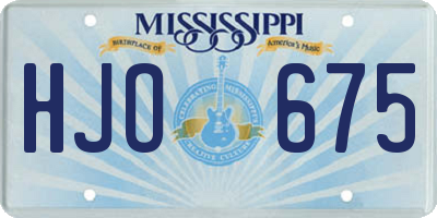 MS license plate HJO675
