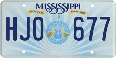 MS license plate HJO677
