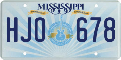 MS license plate HJO678
