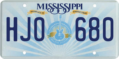 MS license plate HJO680