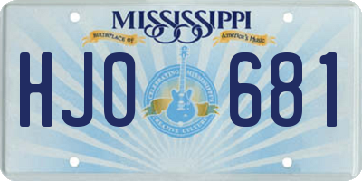 MS license plate HJO681