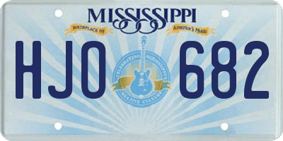 MS license plate HJO682