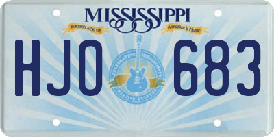 MS license plate HJO683