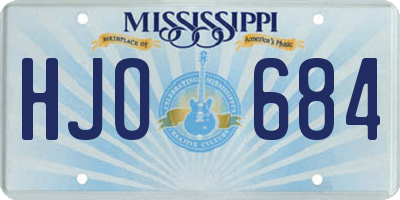 MS license plate HJO684