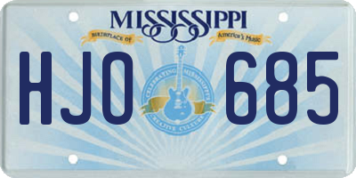 MS license plate HJO685