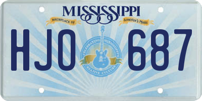 MS license plate HJO687