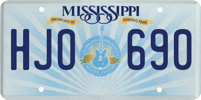 MS license plate HJO690