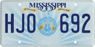MS license plate HJO692