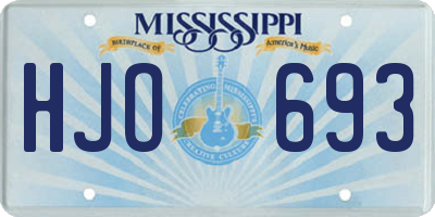 MS license plate HJO693