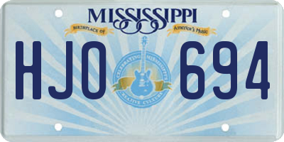 MS license plate HJO694