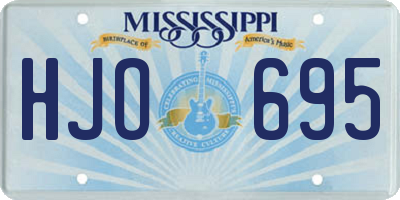 MS license plate HJO695