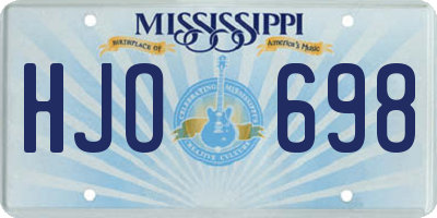 MS license plate HJO698
