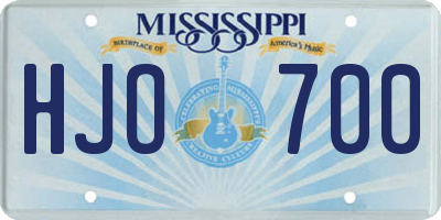 MS license plate HJO700