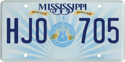 MS license plate HJO705