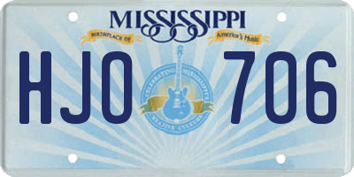 MS license plate HJO706