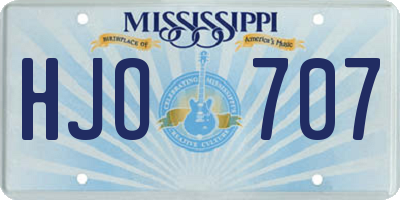 MS license plate HJO707