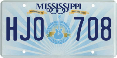 MS license plate HJO708