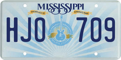 MS license plate HJO709