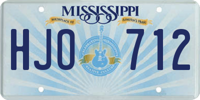 MS license plate HJO712