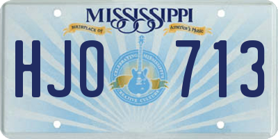 MS license plate HJO713